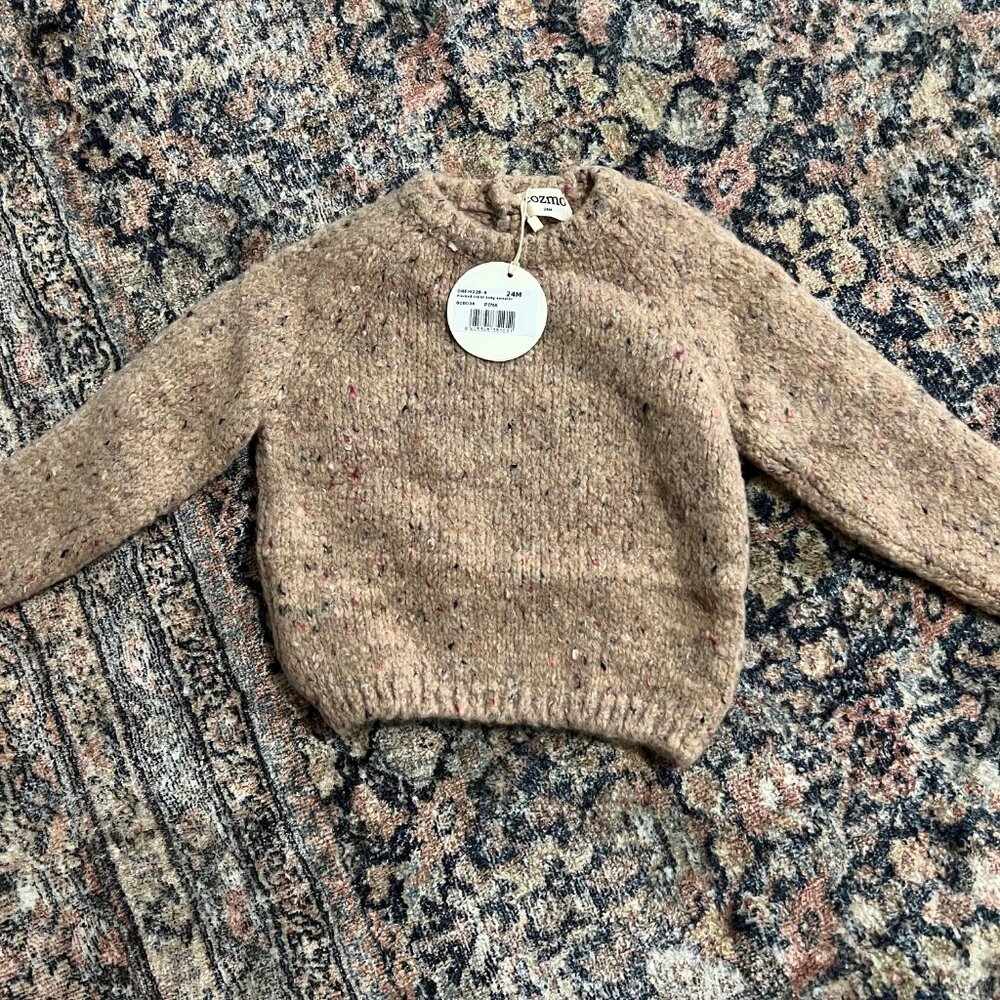 NWT Cozmo Pink Flecked Tricot Sweater (24M)